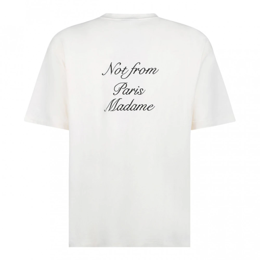 Drole de Monsieur Cursieve Slogan T-Shirt White Heren