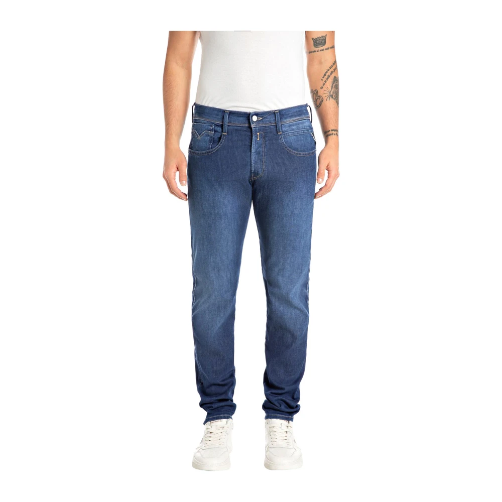 Replay Men's Blue Dark Indigo Slim Fit Jeans - Slim Fit Jeans - W29 L34 - Jeans