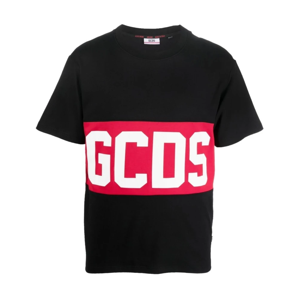Gcds Zwart Logo Regular Tee Black Heren