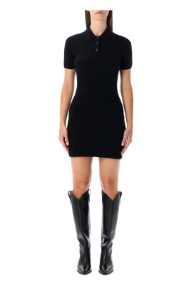 robe-polo-en-laine-noire-aw25