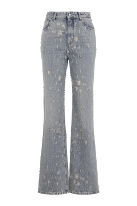 Slitna utsvängda jeans