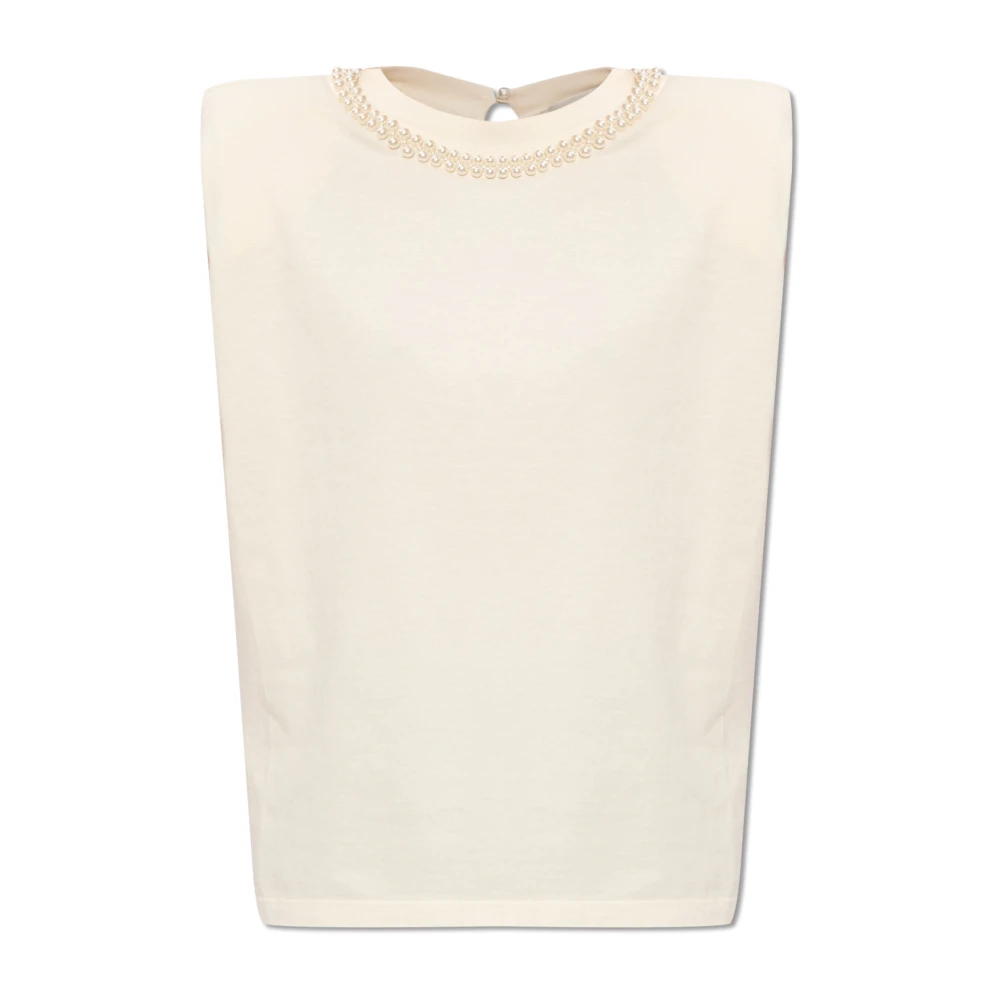 Golden Goose Top met parelmoeren halslijn Beige Dames