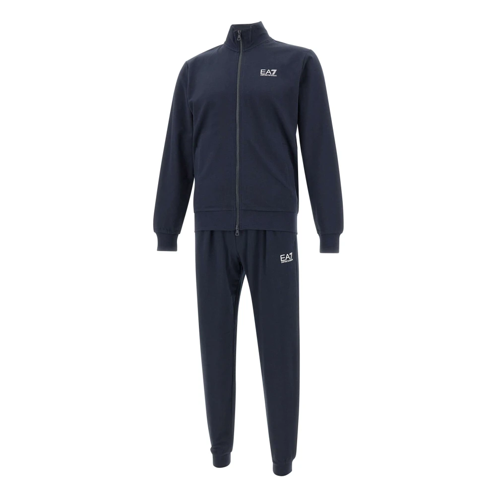 Emporio Armani Ea7 Men's Blue Cotton Tracksuit Set