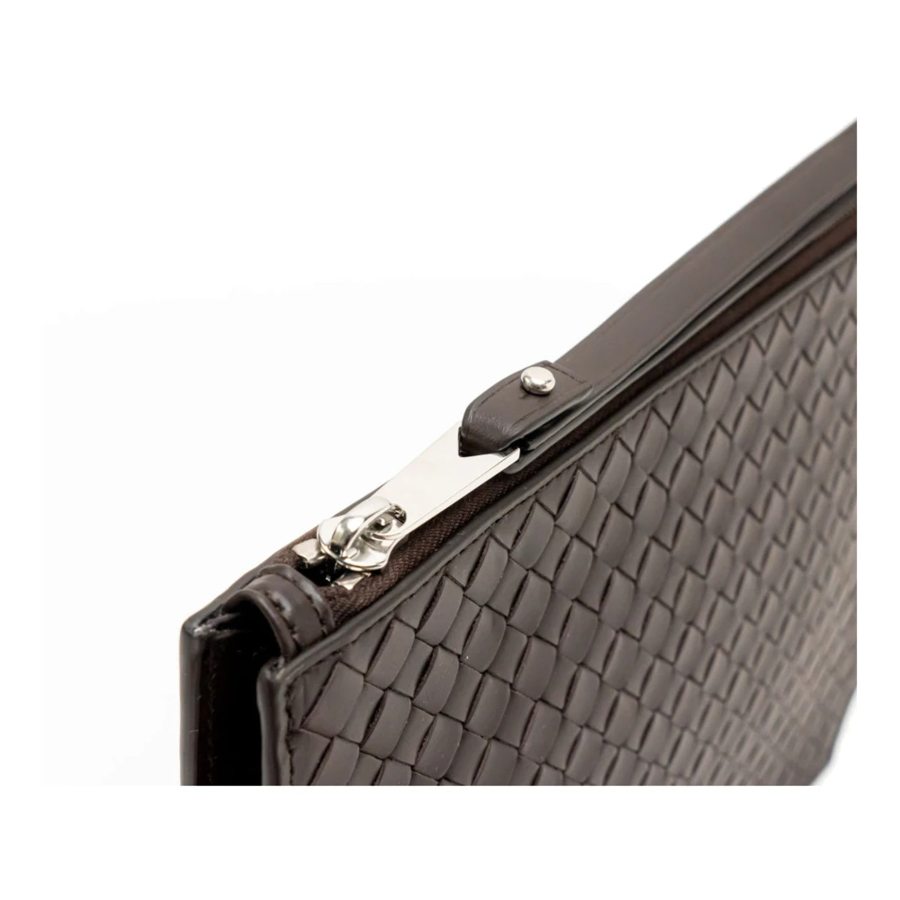 Bottega Veneta Leren staande zak met ritssluiting Brown Heren
