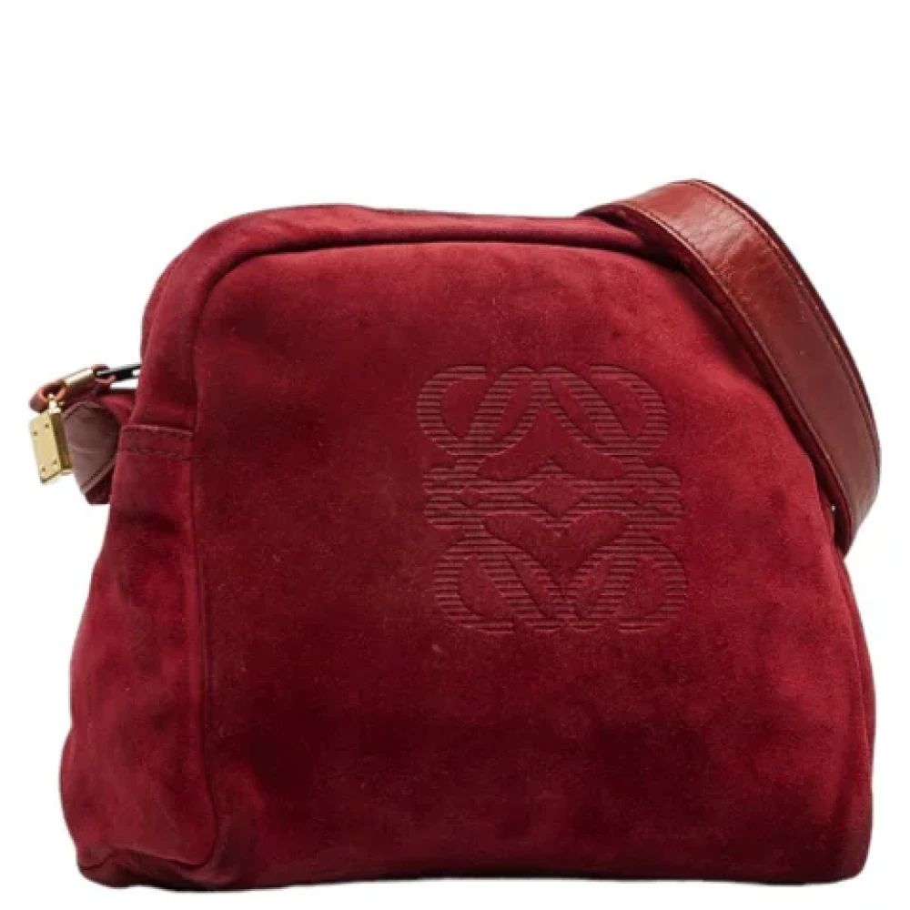 Loewe Pre-owned Suede shoulder-bags Red Dames