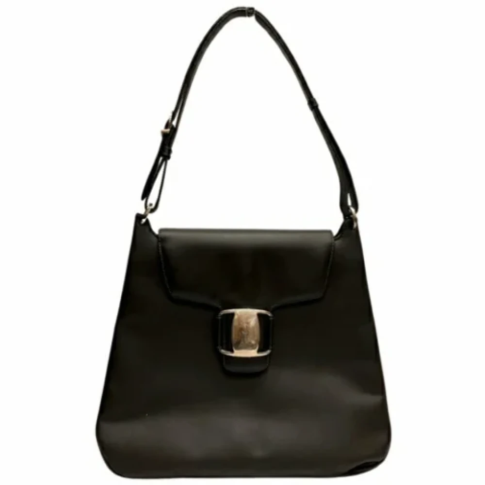 Salvatore Ferragamo Pre-owned Leather shoulder-bags Black Dames