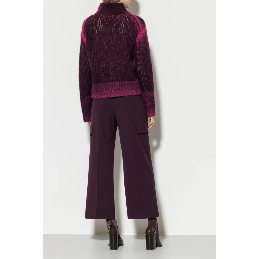 LUISA CERANO Cargo Broek in Zacht Techno Wol Red Dames