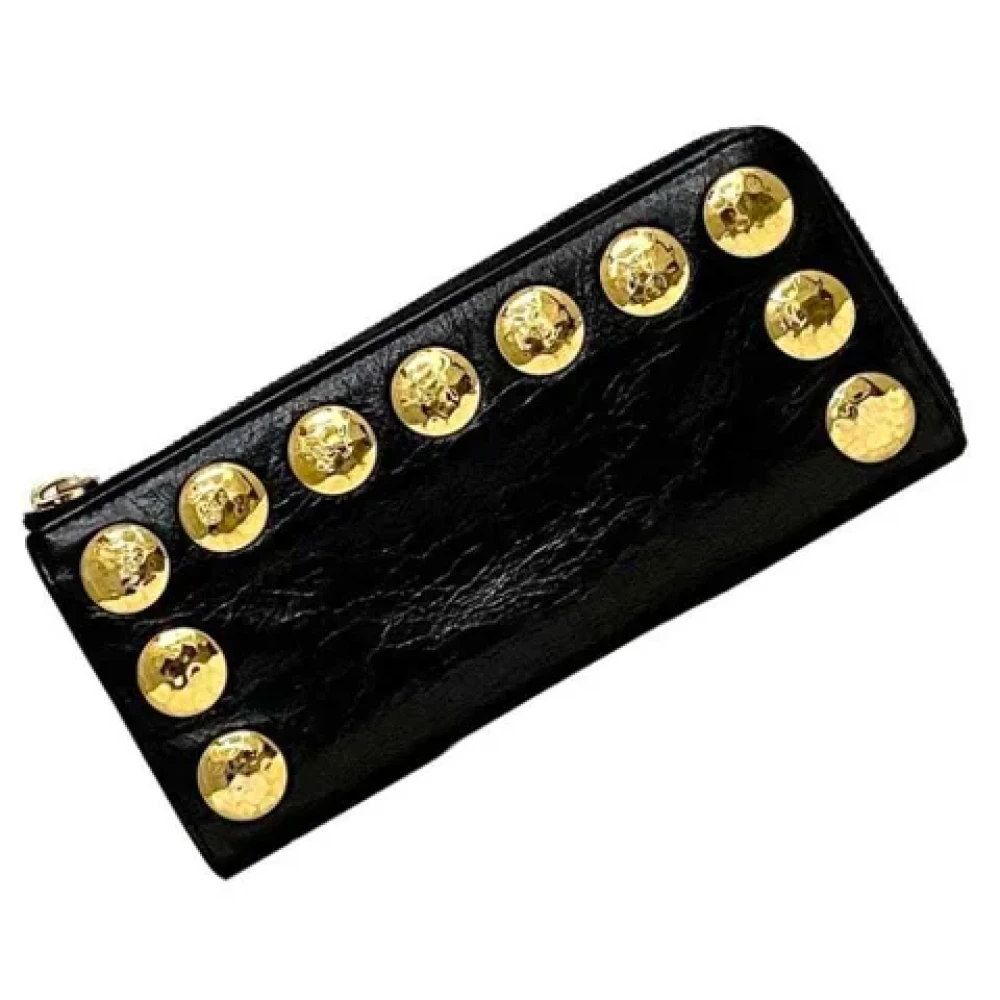 Miu Pre-owned Leather wallets Black Dames