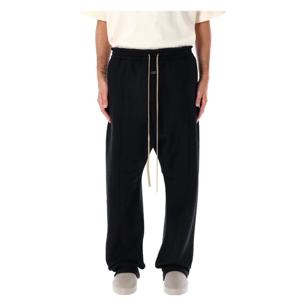 Fear Of God Zwarte Wollen Mix Relaxte Broek Black Heren