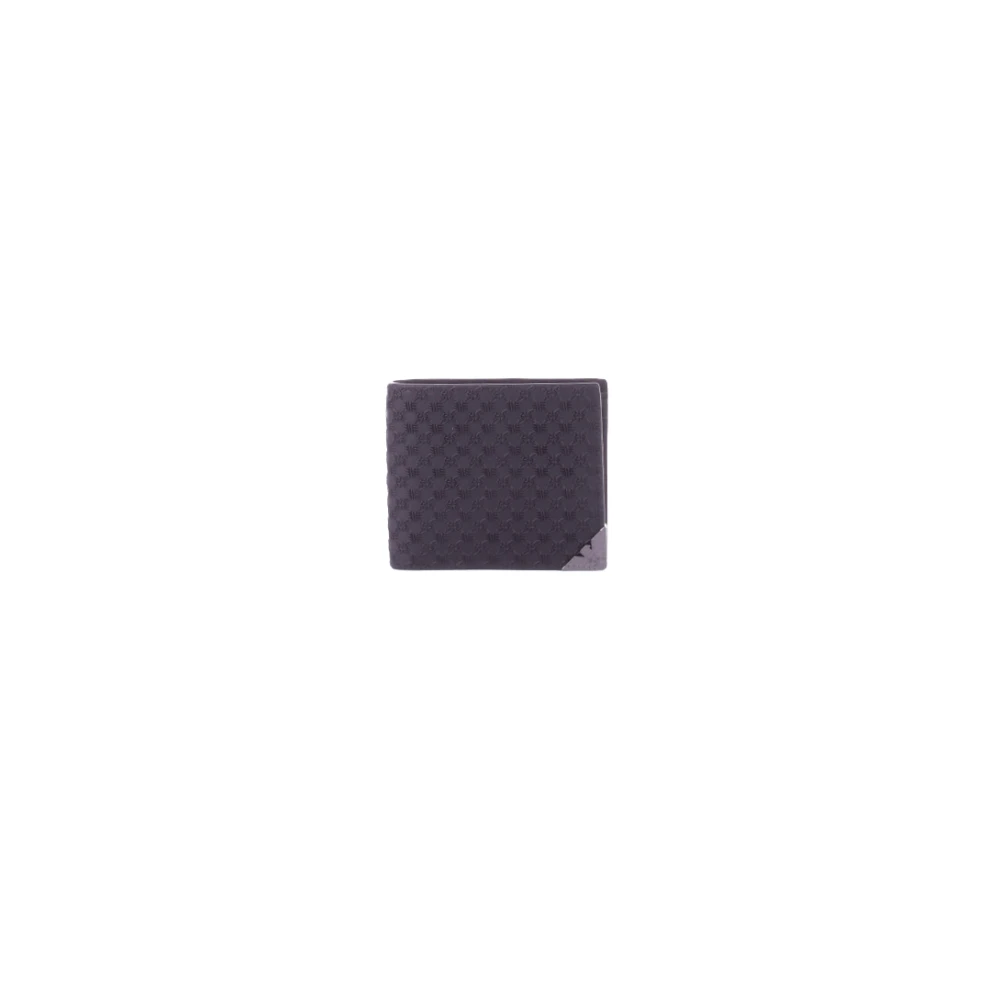 Emporio Armani Zwarte portemonnee met logo vooraan Black Heren