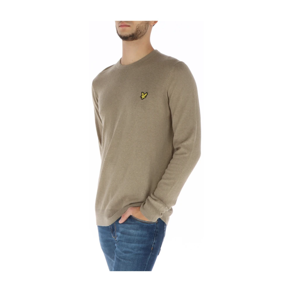 Lyle & Scott Bruine Gebreide Ronde Hals Trui Brown Heren