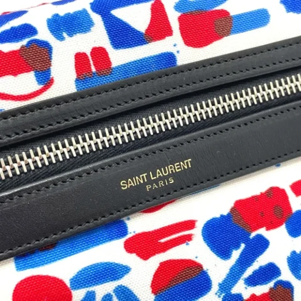 Yves Saint Laurent Vintage Pre-owned Canvas shoulder-bags Blue Heren