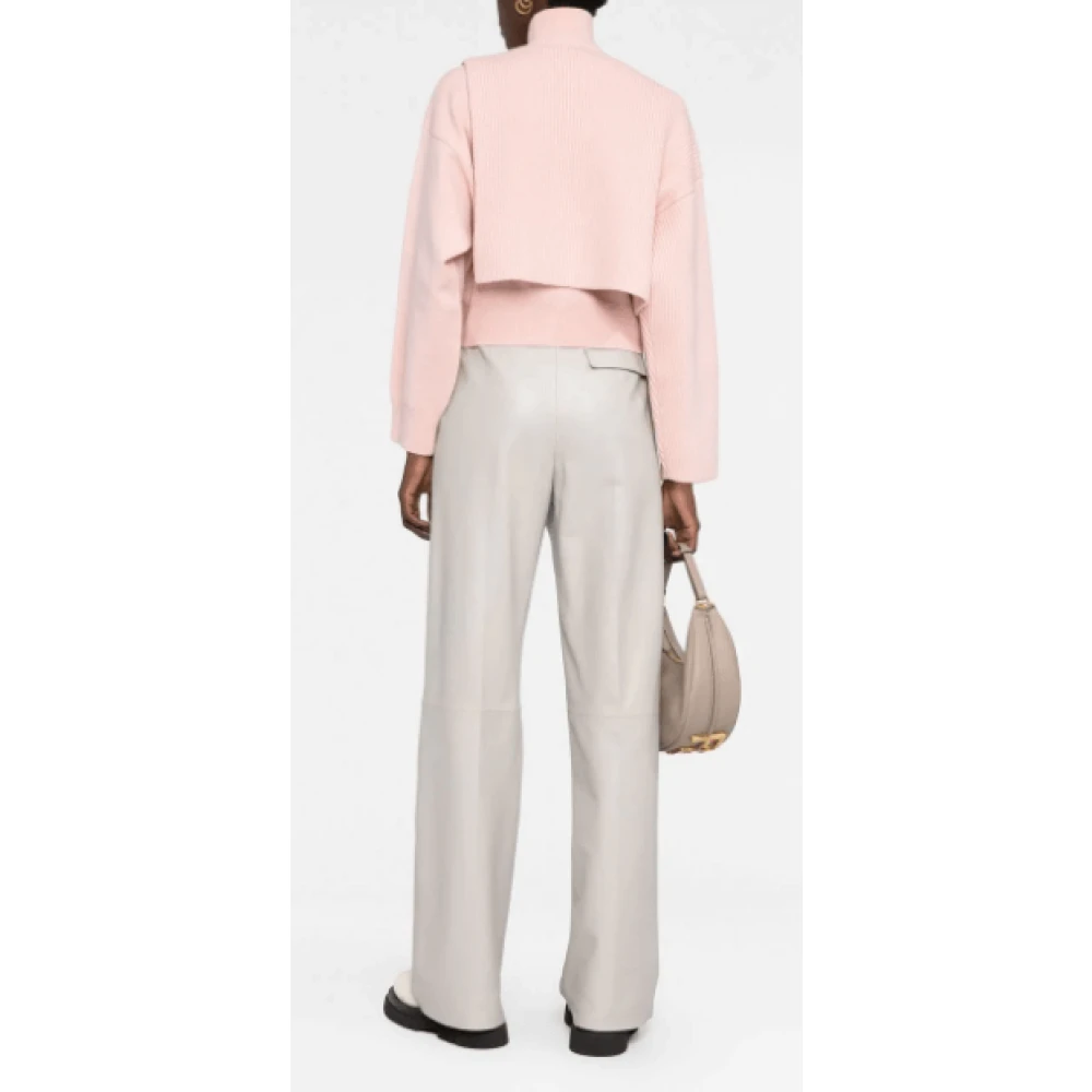 Fendi Blush Pink Ribgebreide Trui Pink Dames