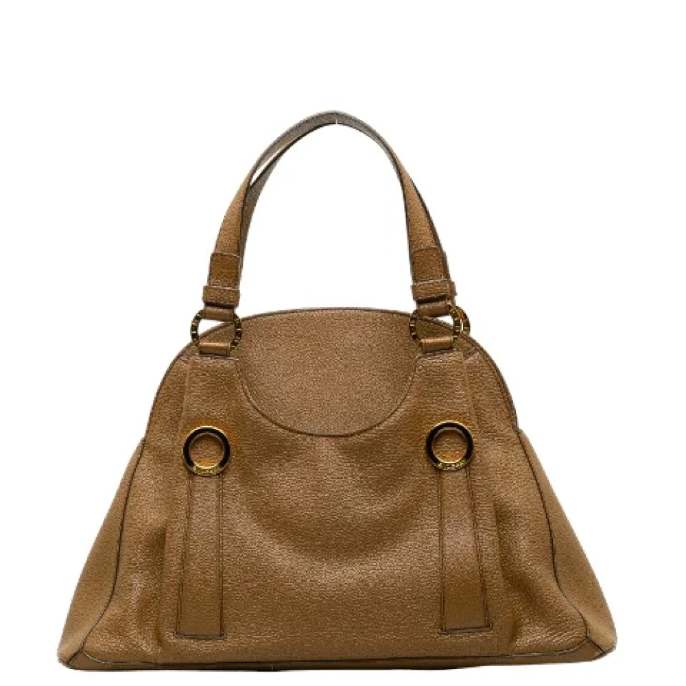 Bvlgari Vintage Pre-owned Leather handbags Brown Dames