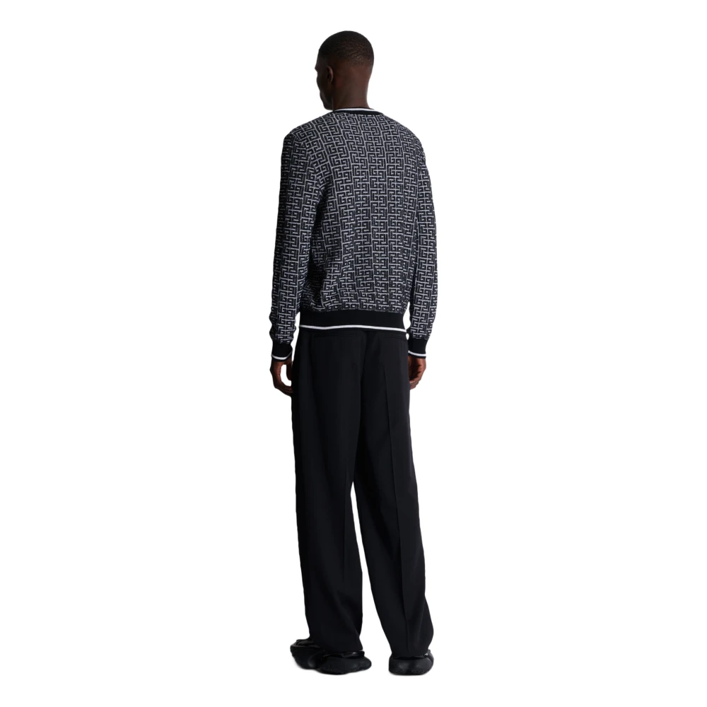 Balmain PB Labyrinth gebreide juper Black Heren