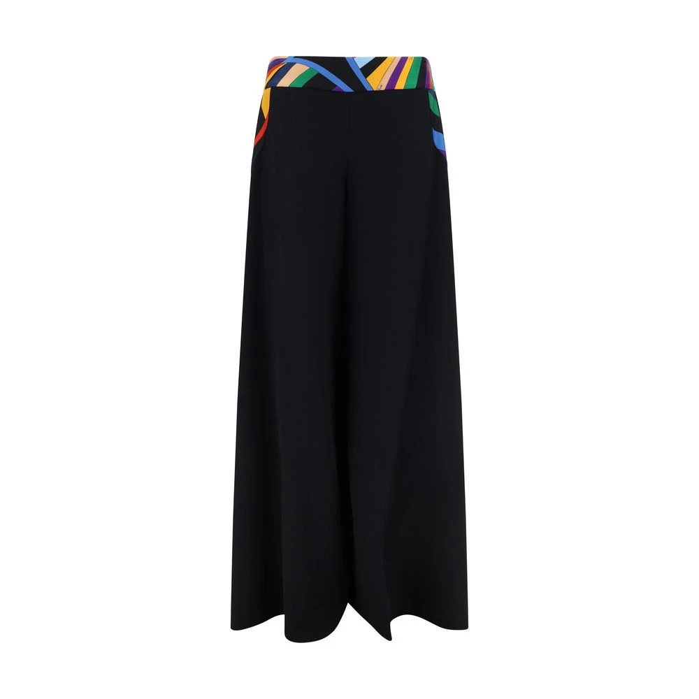 EMILIO PUCCI Wijde Palazzo Broek met Iris Patroon Multicolor Dames