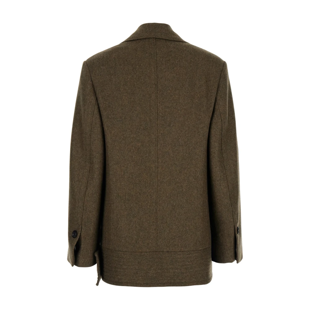 Salvatore Ferragamo Groene Double-breasted Wollen Jas Green Dames