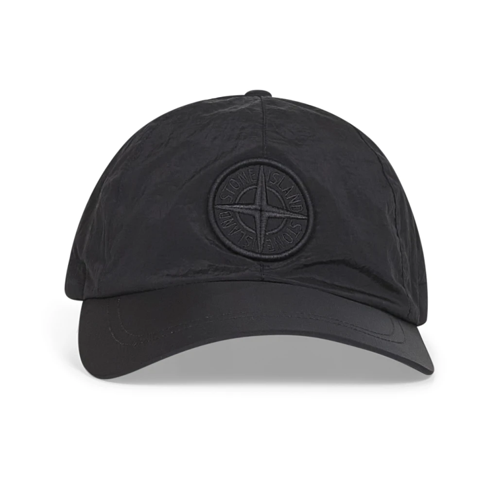 Stone Island Black Hats & Caps, Male, L, Nylon Metal Cap