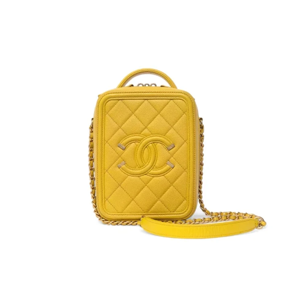 Chanel Vintage Pre-owned Leather handbags Yellow Dames