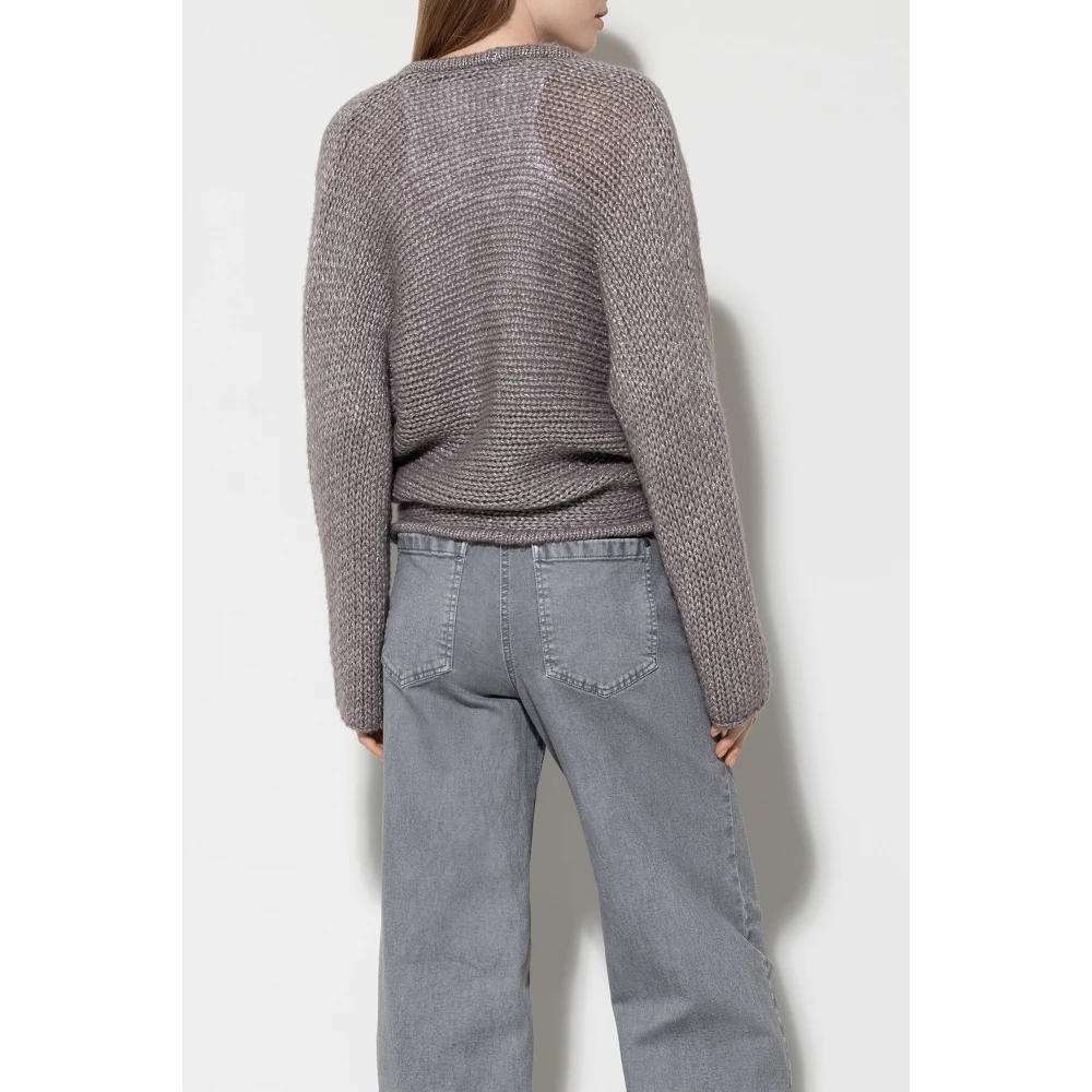 LUISA CERANO Glamoureuze Wollen Mix Cardigan Beige Dames