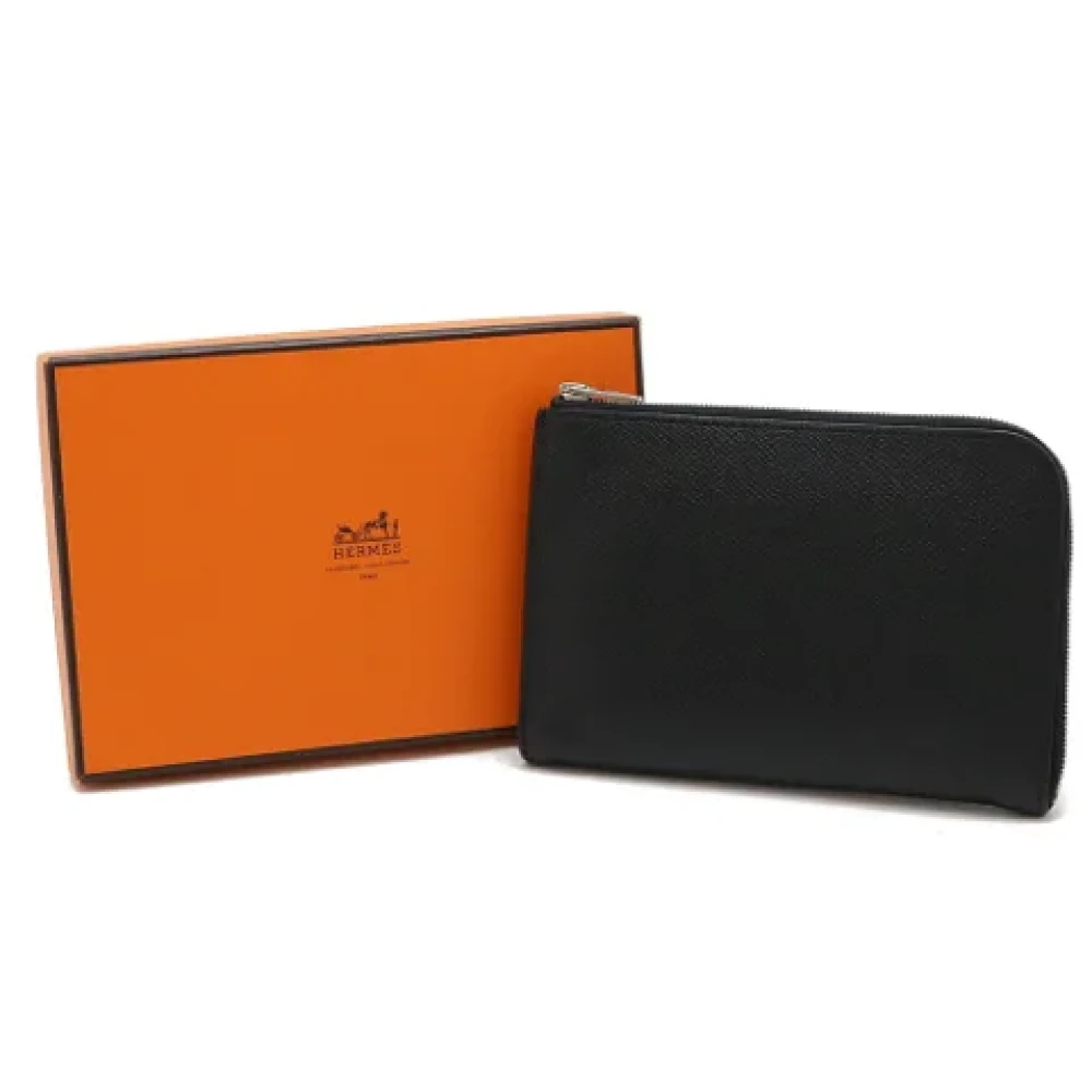 Hermès Vintage Pre-owned Leather wallets Black Dames