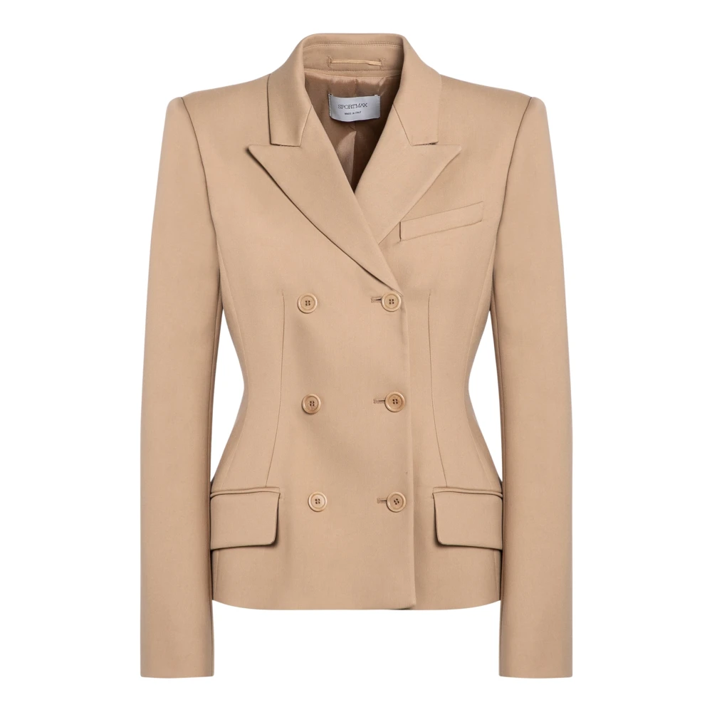 SPORTMAX Dubbelborst Jas Brown Dames