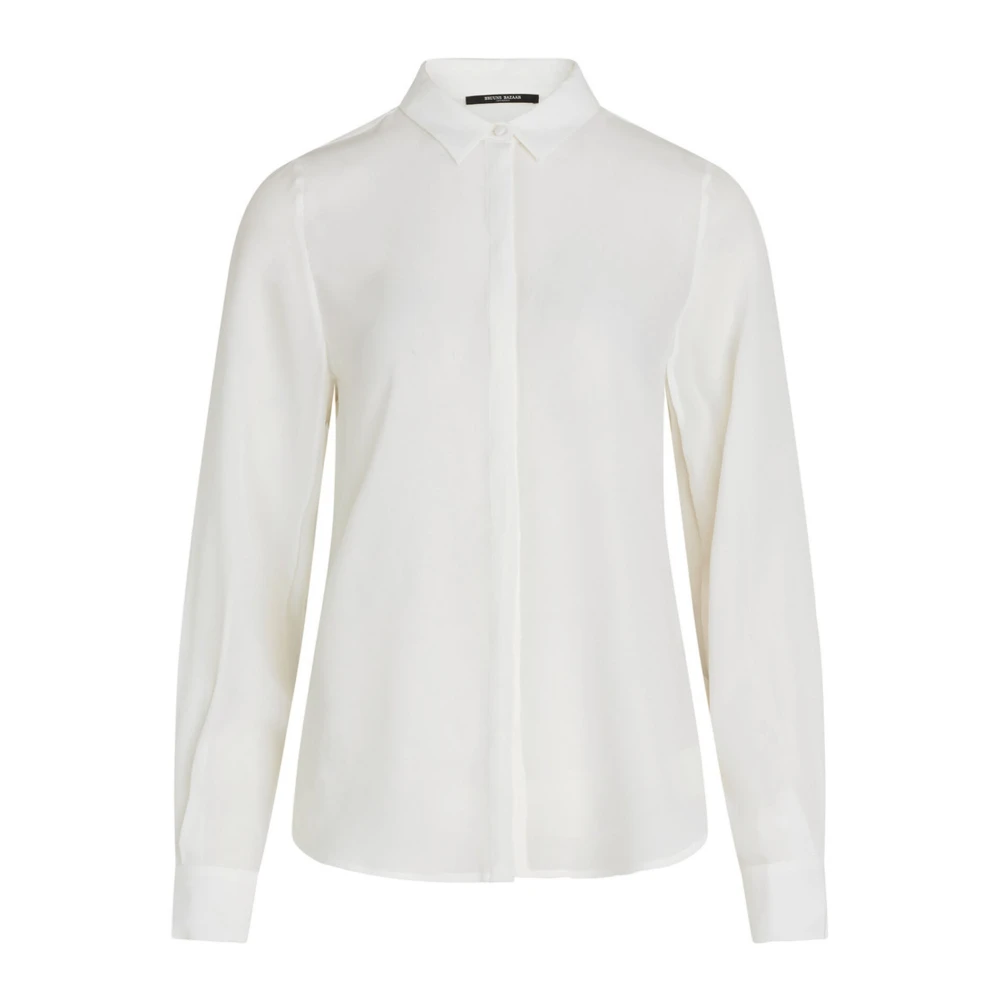 Bruuns Bazaar Elegante zijden blouse Lilliebbcorinna White Dames