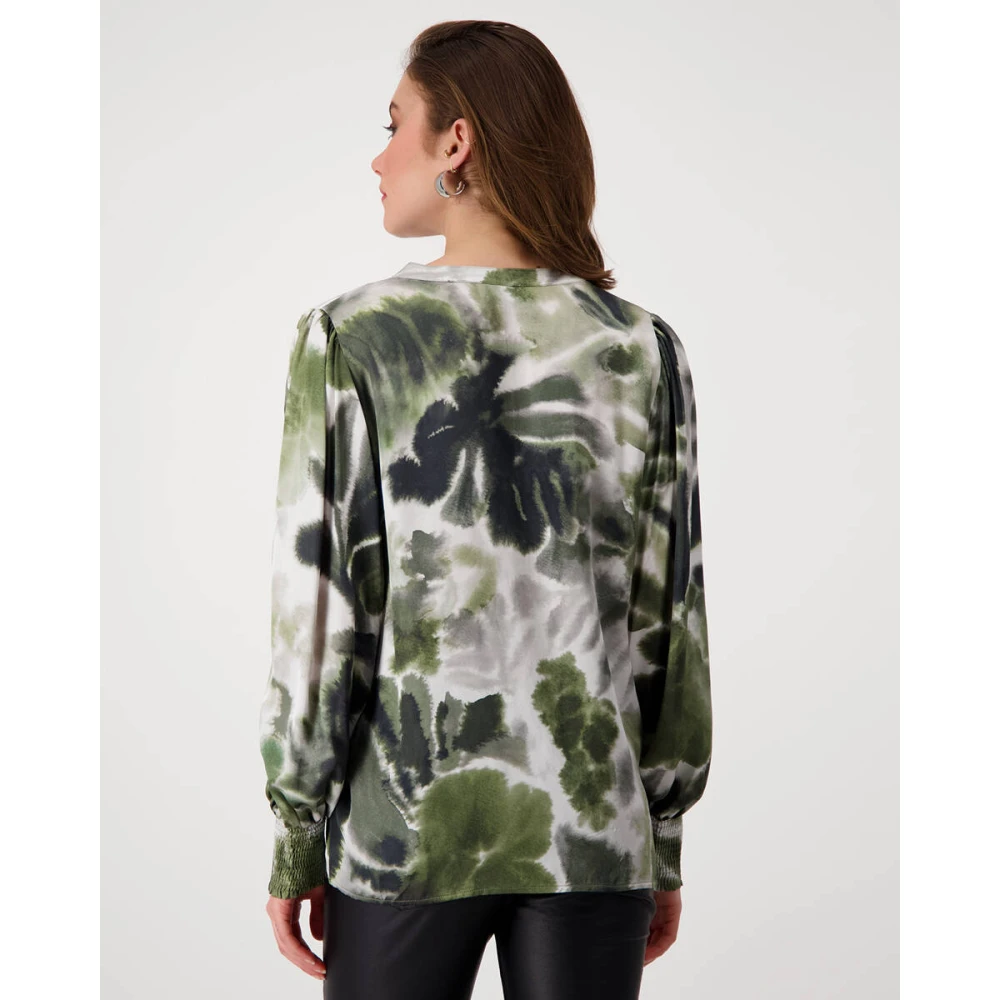 monari Lange Mouw Blouse 808251 Green Dames