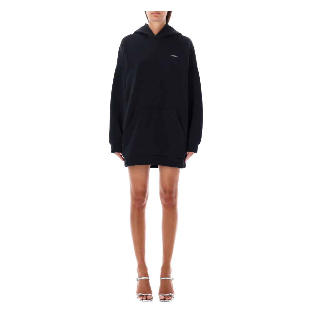 Coperni Zwarte Hoorn Hoodie Jurk Aw24 Black Dames
