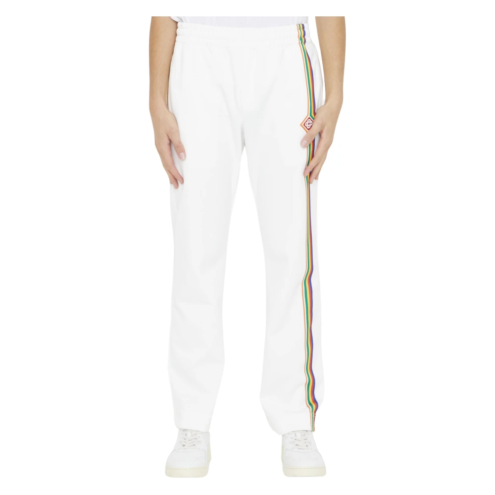 Casablanca Witte track pants met tricolor motief White Heren