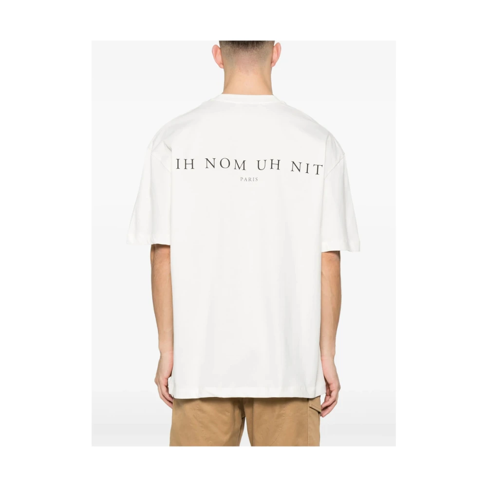 IH NOM UH NIT Wit Logo Print Crew Neck T-shirt White Heren
