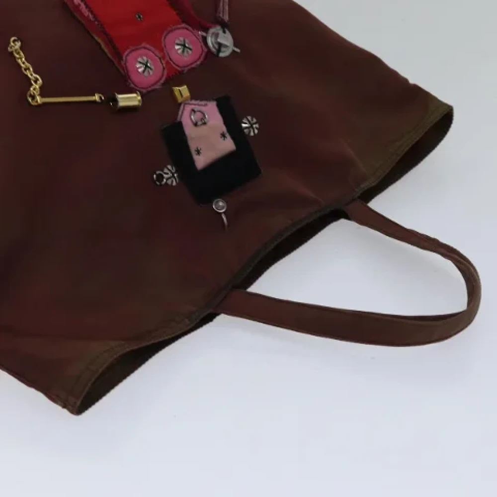Prada Vintage Pre-owned Nylon handbags Brown Dames