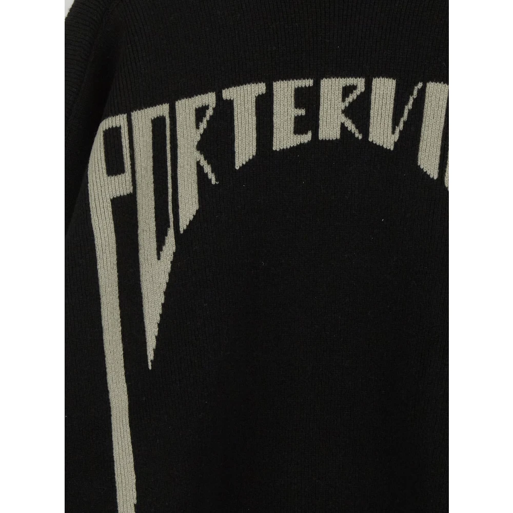 Rick Owens Jumbo Crewneck Gebreide Wol Black Heren