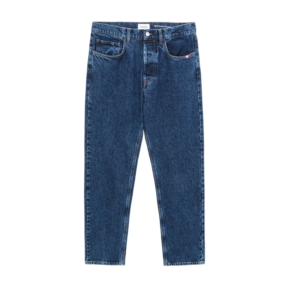 Amish Lichtblauwe Denim Straight Fit Jeans Blue Heren