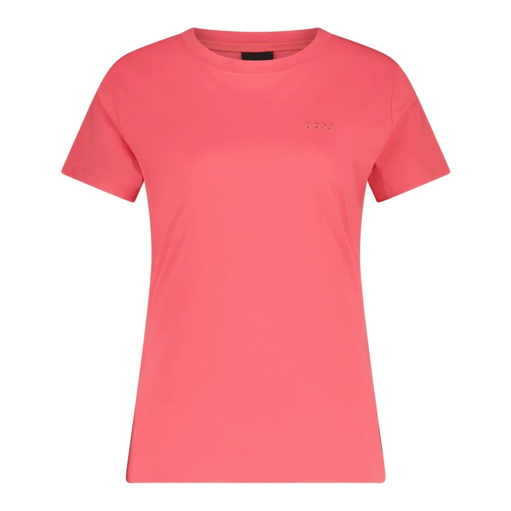 Hugo Boss Logo Geborduurd T-Shirt Pink Dames