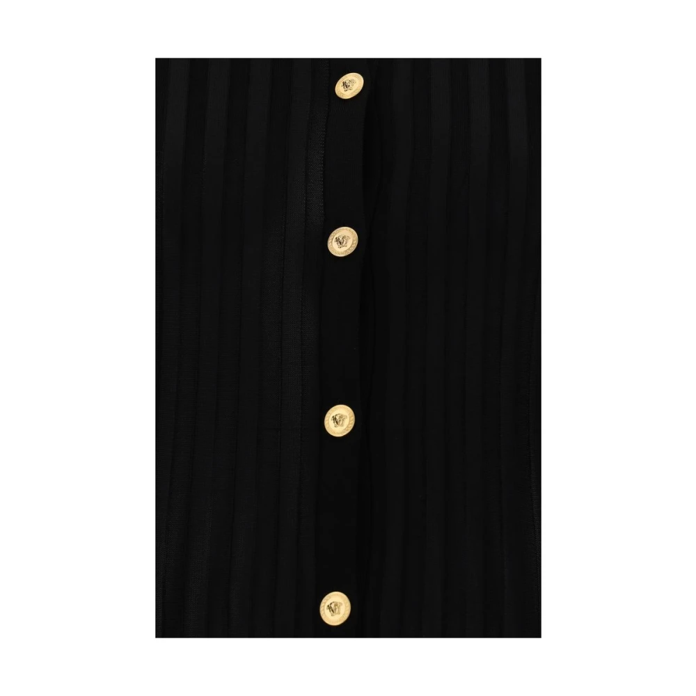 Versace Geribbeld Overhemdjurk Black Dames