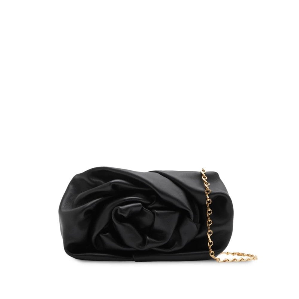 Burberry Rose Mini Crossbody Tas met Gerimpelde Voorkant Black Dames