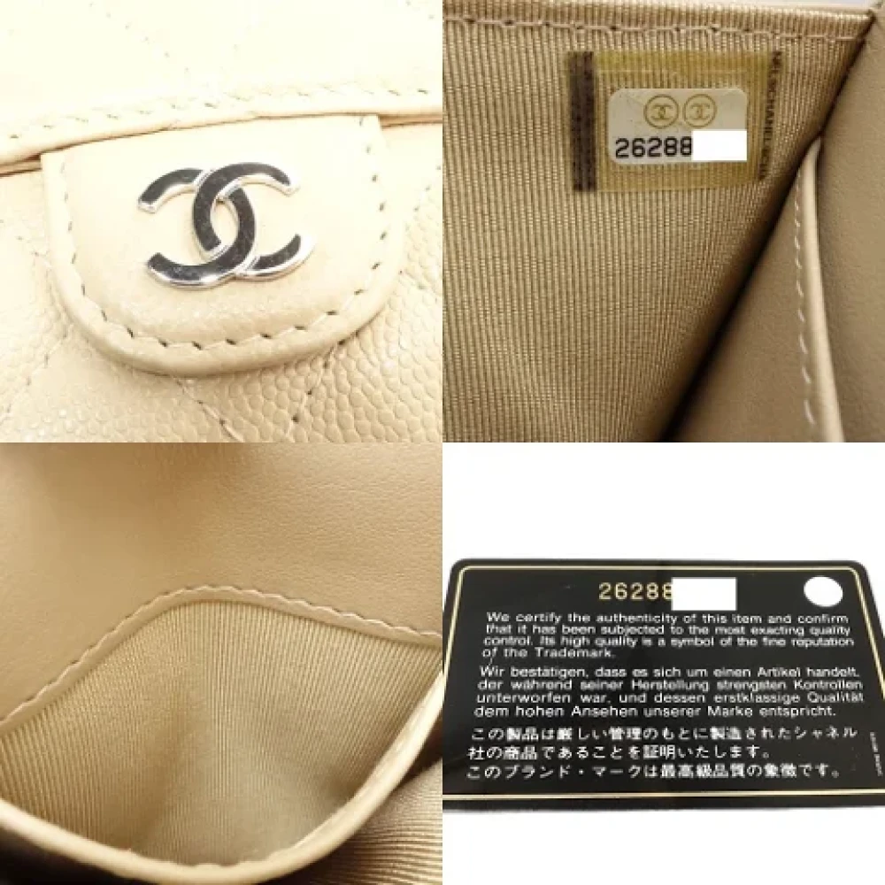 Chanel Vintage Pre-owned Leather wallets Beige Dames