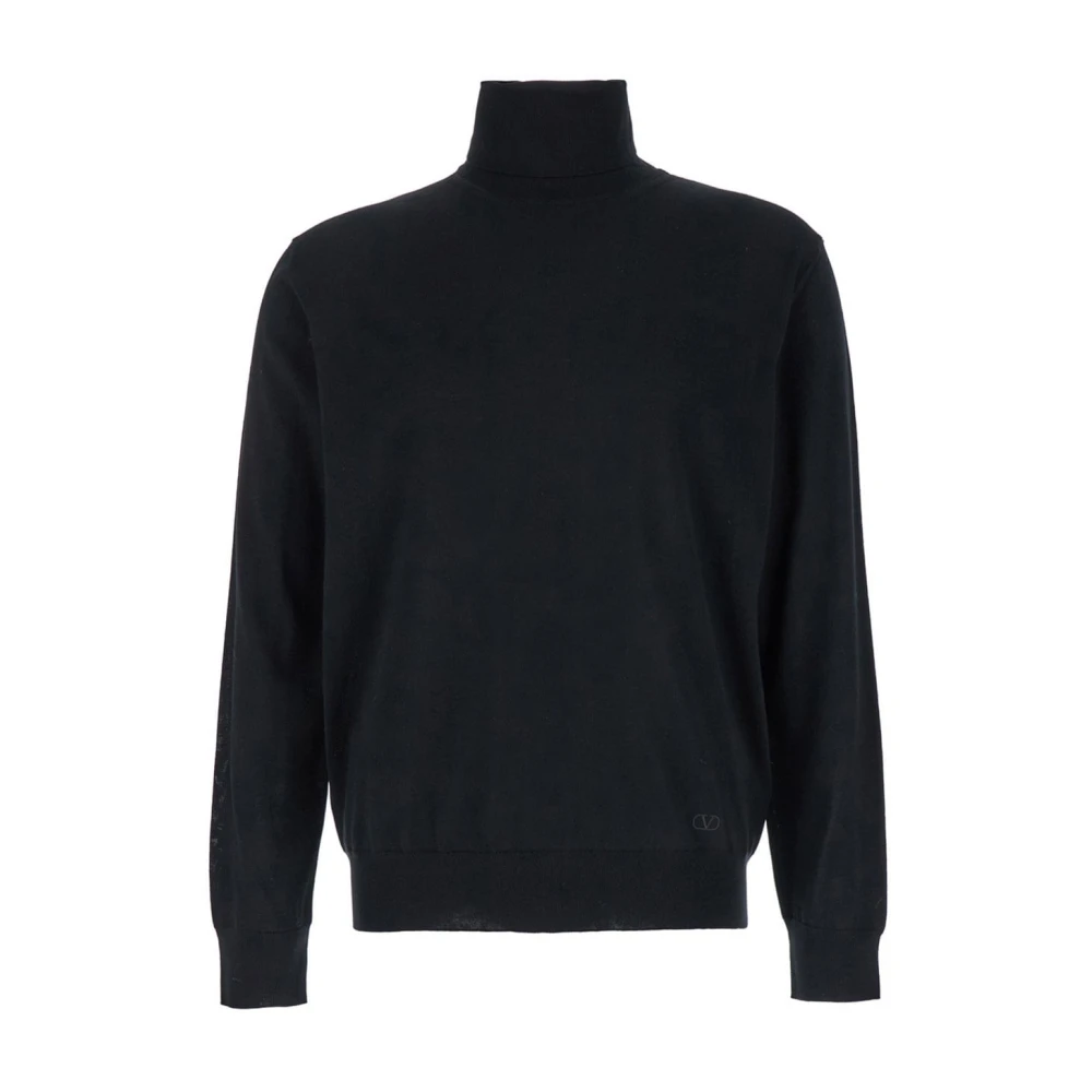 Valentino Garavani Black Red Knit Jumper With Unique Design - Male - Turtlenecks - 2XL - Knitwear