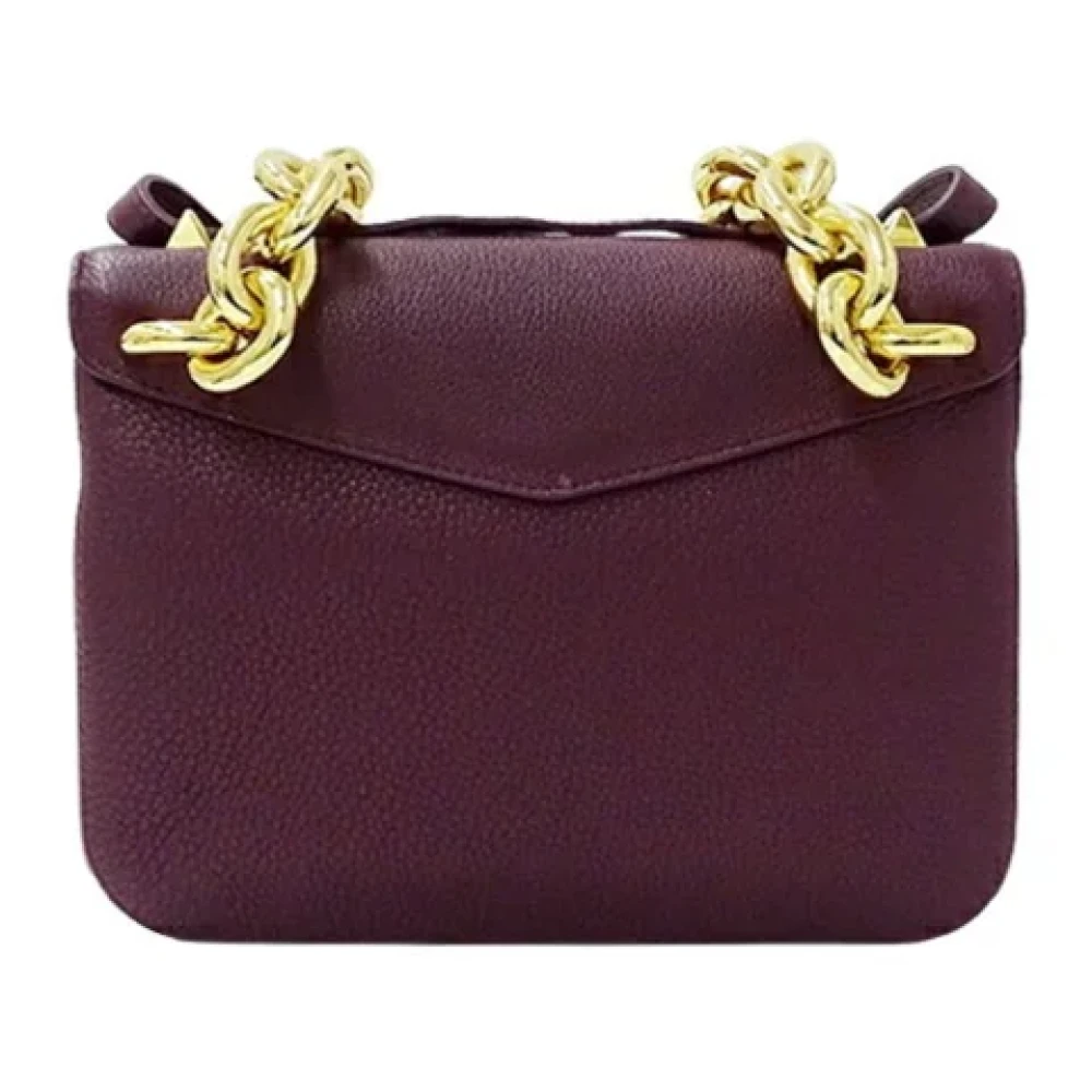 Bottega Veneta Vintage Pre-owned Leather shoulder-bags Purple Dames