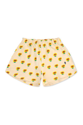 sunflower-print-sporty-ivory-cotton-shorts