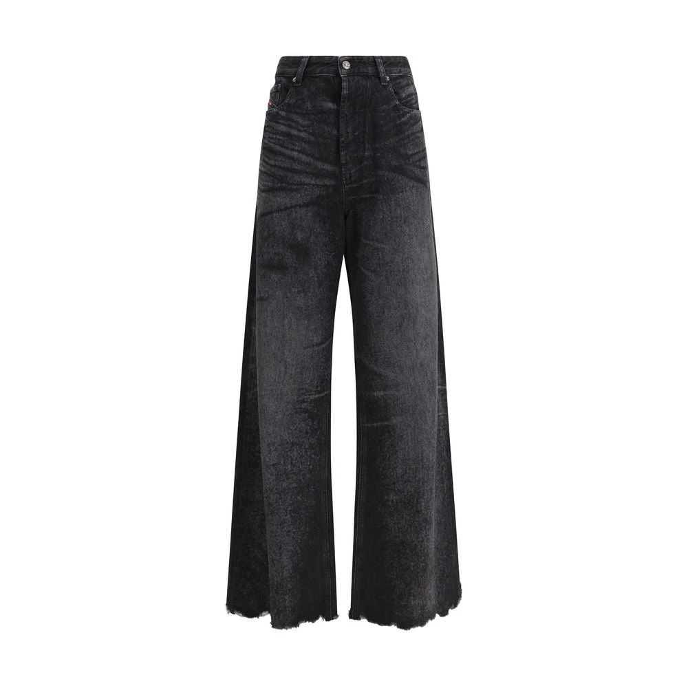 Diesel Women's Black Wide Jeans, W28, 1996 D-Sire Jeans