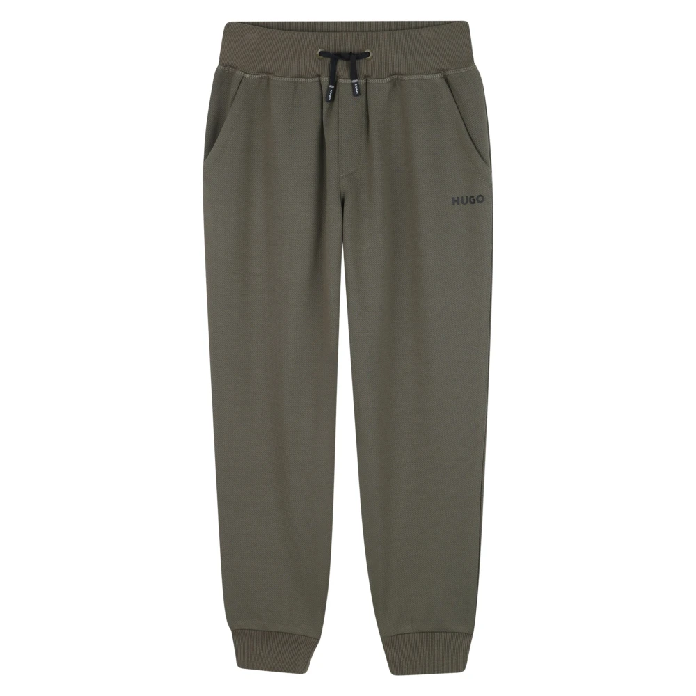 Hugo Boys Green Sweatpants, 6 Y, Logo Print Joggers