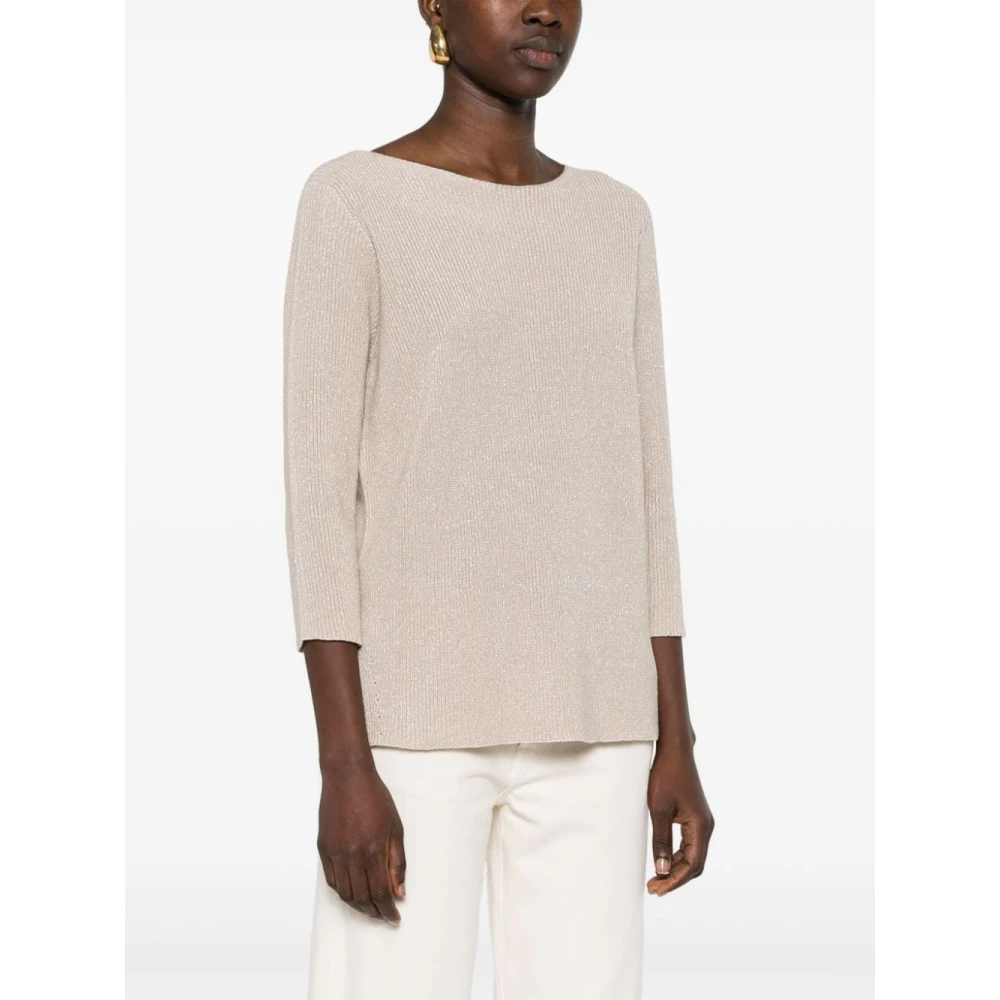 Fabiana Filippi Beige Gebreide Trui Damesmode Beige Dames
