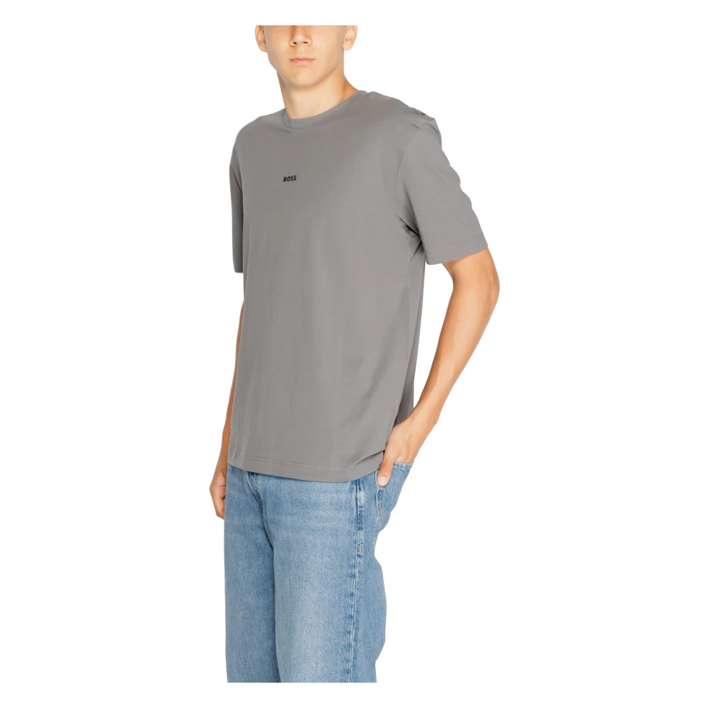 Boss Effen Grijs Ronde Hals T-Shirt Gray Heren
