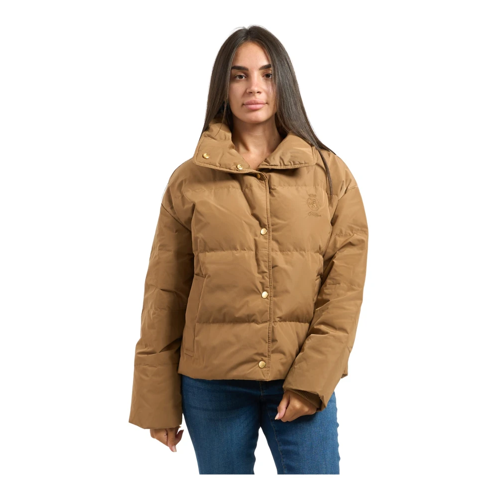 Tommy Hilfiger Vrouw Bruin Jassen Dames, S, E Donsjas Met Logo