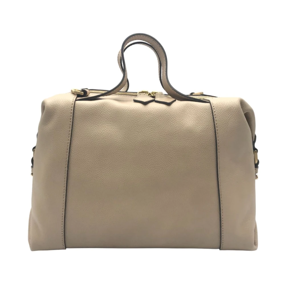 The Bridge Elegante Schoudertas met Ritssluiting Beige Dames