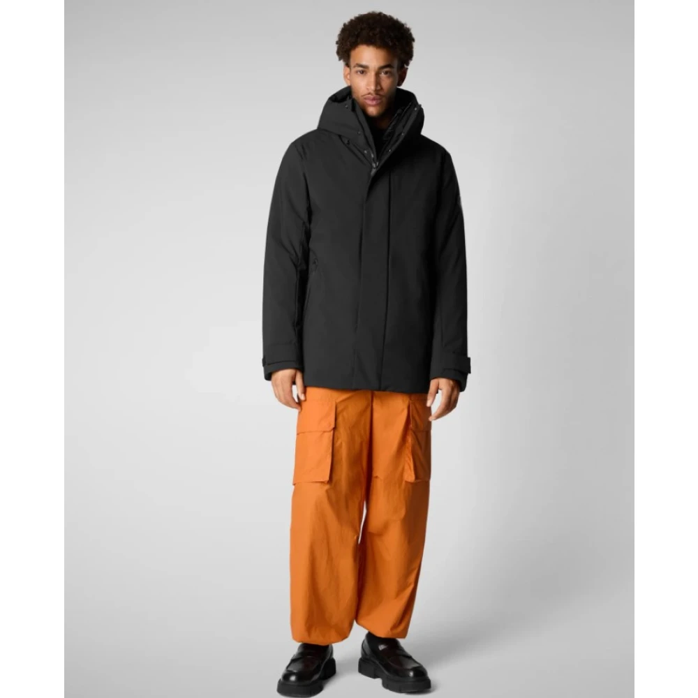 Save The Duck Zwarte Afneembare Voorkant Jas Black Heren