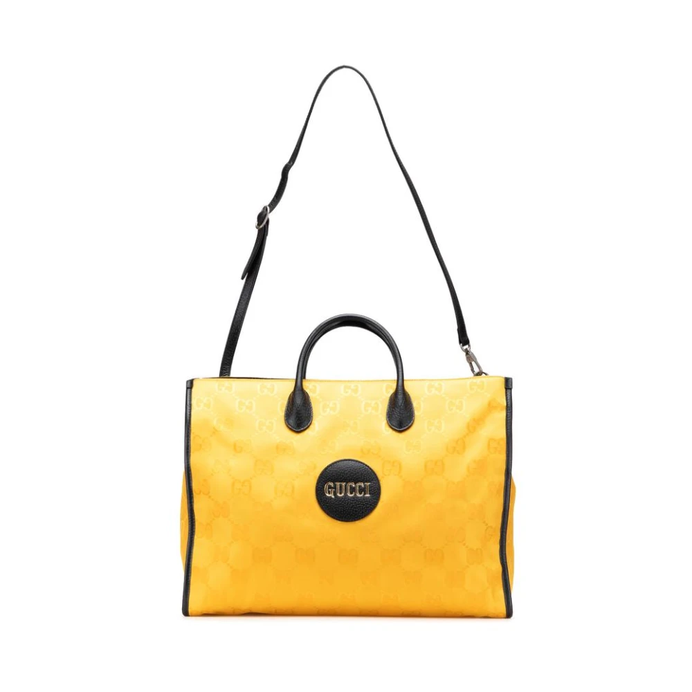 Gucci Vintage Women's Yellow Vintage Tote Bags, One Size, Pre-Owned Printed Tote Bag