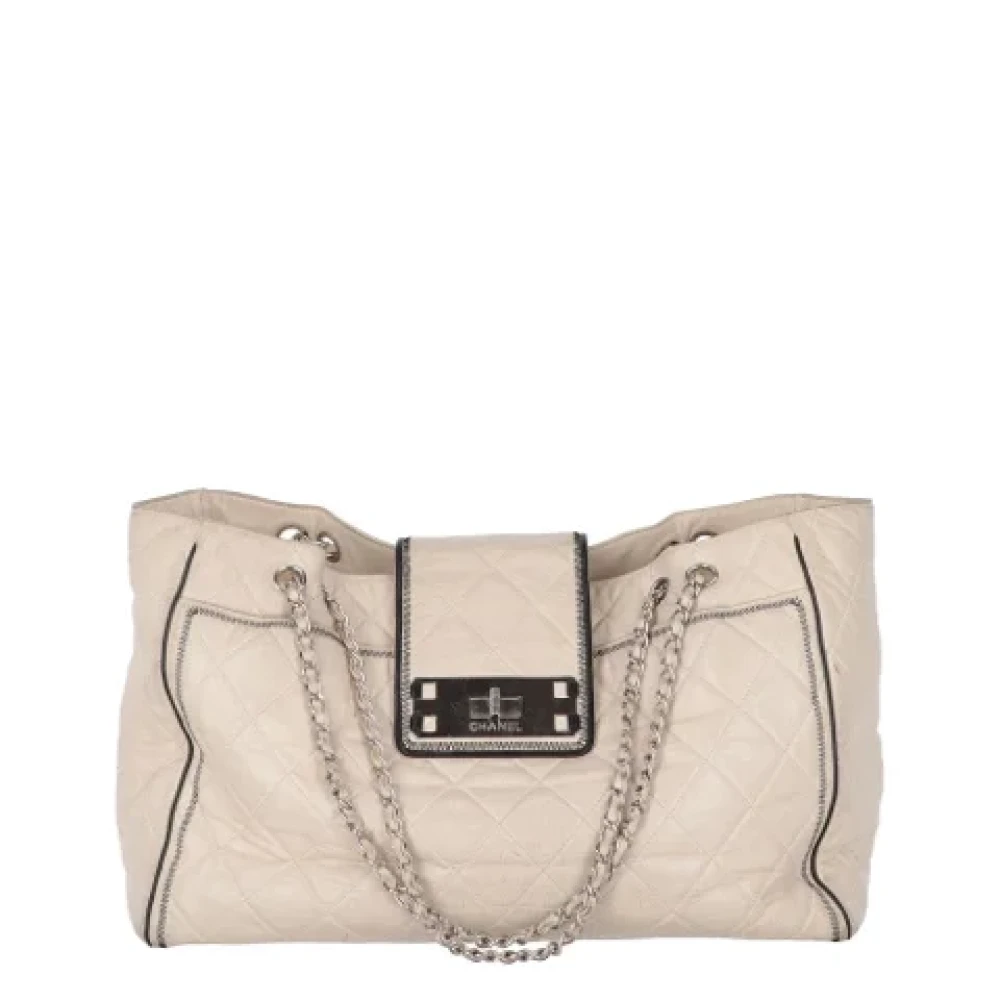 Chanel Vintage Pre-owned Leather chanel-bags Beige Dames